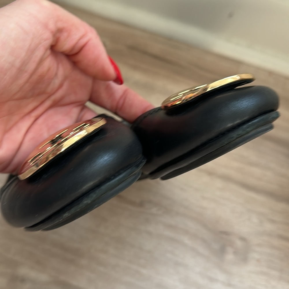 Tory Burch Minnie Ballet Flat in black/gold size 6.5 - Picture 2 of 6